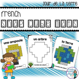 Jour de la Terre:  French Earth Day Snap Cube Activity Mats