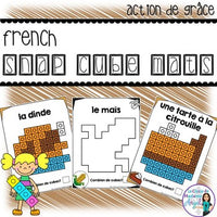 L'Action de Grâce:  French Thanksgiving Snap Cube Activity Mats