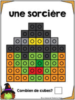 L'Halloween:  French Halloween Snap Cube Activity Mats