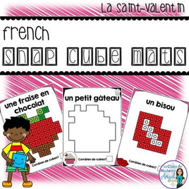 La Saint-Valentin:  French Valentine's Day Snap Cube Activity Mats