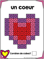 La Saint-Valentin:  French Valentine's Day Snap Cube Activity Mats