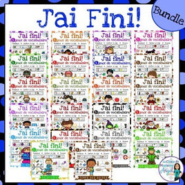 J'ai fini!  French Vocabulary Games Bundle