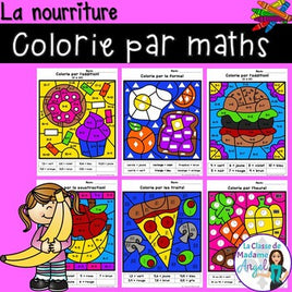 La nourriture: French Food Themed Color by Code Math Activities