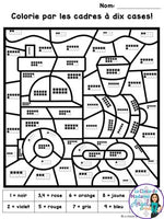 Le transport:  French Transportation Themed Color by Code Math Activities