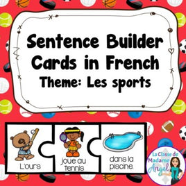 Les sports:  French Sports Themed Sentence Builder Cards