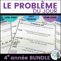 Le problème du jour pour 4e année: French Grade 4 Math Problem of the Day BUNDLE