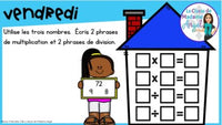 French Digital Math Problem of the Day for Google Classroom™ Grade 4 (January)