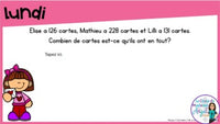 French Digital Math Problem of the Day for Google Classroom™ Grade 4 (February)