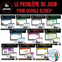 French Digital Math Problem of the Day for Google Classroom™ Grade 4 BUNDLE