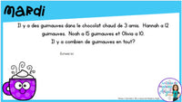 French Digital Math Problem of the Day for Google Classroom™ Grade 3 (January)