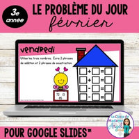 French Digital Math Problem of the Day for Google Classroom™ Grade 3 (February)