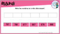 French Digital Math Problem of the Day for Google Classroom™ Grade 3 (February)