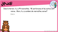 French Digital Math Problem of the Day for Google Classroom™ Grade 3 (February)