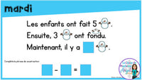 French Digital Math Problem of the Day for Google Classroom™ Grade 1 (January)