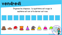 French Digital Math Problem of the Day for Google Classroom™ Grade 1 (January)