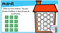 French Digital Math Problem of the Day for Google Classroom™ Grade 2 (January)