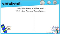 French Digital Math Problem of the Day for Google Classroom™ Grade 2 (January)