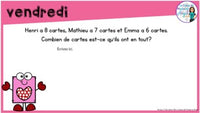 French Digital Math Problem of the Day for Google Classroom™ Grade 2 (February)