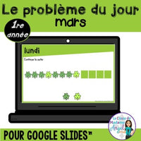 French Digital Math Problem of the Day for Google Classroom™ Grade 1 (March)