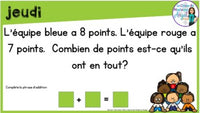 French Digital Math Problem of the Day for Google Classroom™ Grade 1 (March)