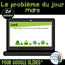 French Digital Math Problem of the Day for Google Classroom™ Grade 2 (March)