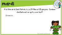 French Digital Math Problem of the Day for Google Classroom™ Grade 2 (March)