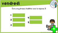 French Digital Math Problem of the Day for Google Classroom™ Grade 2 (March)