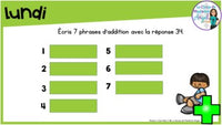 French Digital Math Problem of the Day for Google Classroom™ Grade 3 (March)