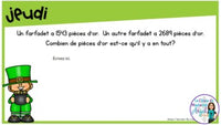 French Digital Math Problem of the Day for Google Classroom™ Grade 4 (March)