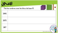 French Digital Math Problem of the Day for Google Classroom™ Grade 4 (March)