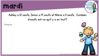 French Digital Math Problem of the Day for Google Classroom™ Grade 2 (April)