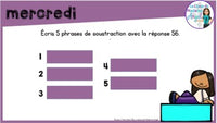 French Digital Math Problem of the Day for Google Classroom™ Grade 2 (April)