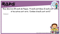 French Digital Math Problem of the Day for Google Classroom™ Grade 3 (April)