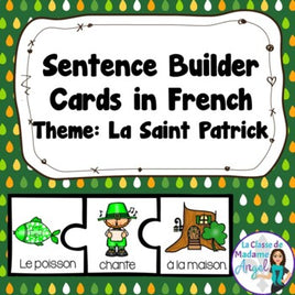 La Saint-Patrick:  French St. Patrick's Day Themed Sentence Builder Cards