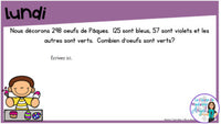 French Digital Math Problem of the Day for Google Classroom™ Grade 4 (April)