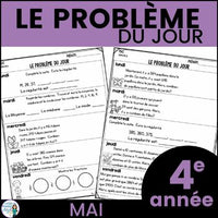 Le problème du jour pour 4e année:  French Math Problem of the Day (mai)