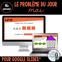 French Digital Math Problem of the Day for Google Classroom™ Grade 4 (May)