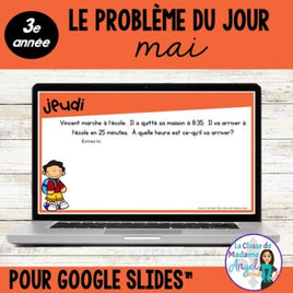 French Digital Math Problem of the Day for Google Classroom™ Grade 3 (May)