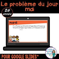 French Digital Math Problem of the Day for Google Classroom™ Grade 2 (May)