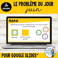 French Digital Math Problem of the Day for Google Classroom™ Grade 3 (June)