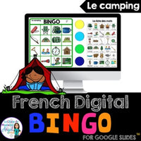 Le camping:  French Camping Themed Digital Bingo Game for Google Slides™