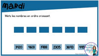 French Digital Math Problem of the Day for Google Classroom™ Grade 4 (September)