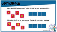 French Digital Math Problem of the Day for Google Classroom™ Grade 4 (September)