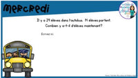 French Digital Math Problem of the Day for Google Classroom™ Grade 3 (September)