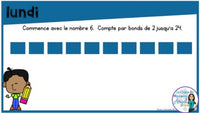 French Digital Math Problem of the Day for Google Classroom™ Grade 2 (September)