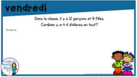 French Digital Math Problem of the Day for Google Classroom™ Grade 2 (September)