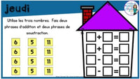 French Digital Math Problem of the Day for Google Classroom™ Grade 1 (September)