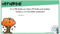 French Digital Math Problem of the Day for Google Classroom™ Grade 4 (October)