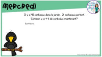 French Digital Math Problem of the Day for Google Classroom™ Grade 3 (October)