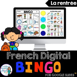 La rentrée:  French Back to School Themed Digital Bingo Game for Google Slides™